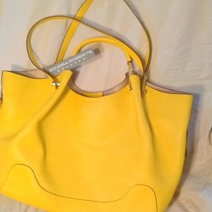 Sondra Roberts 17"w x 11h yellow tote NWT